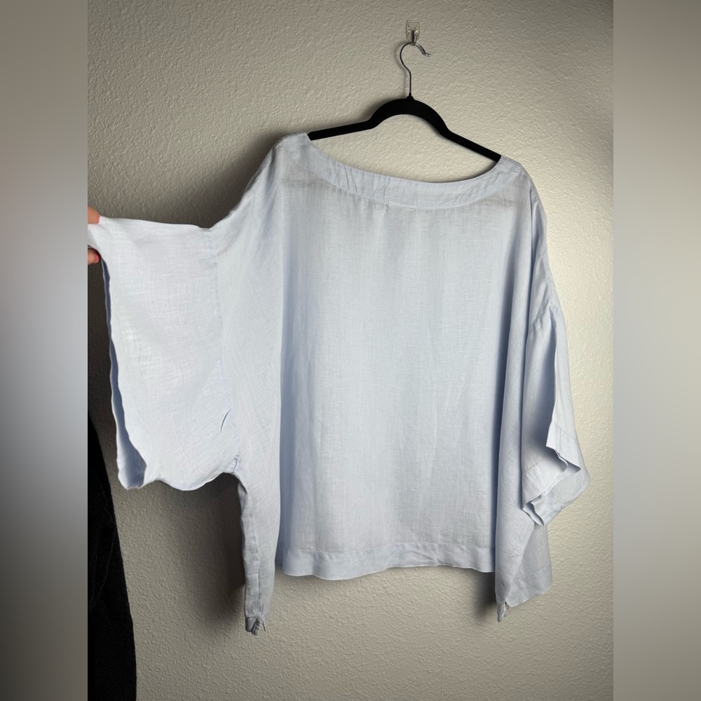 Pure Jill 100% Linen Light Blue Women's Blouse Size 3X. - Picture 8 of 8